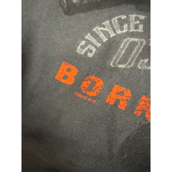 Harley Davidson Mens T Shirt‎ Graphic Tee Orange Black XL Motor Cycles Born Free - Picture 3 of 5